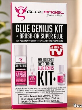 GlueAngel Super Glue Genius Kit Super Glue Kit- Sets In Seconds Fast Curing New